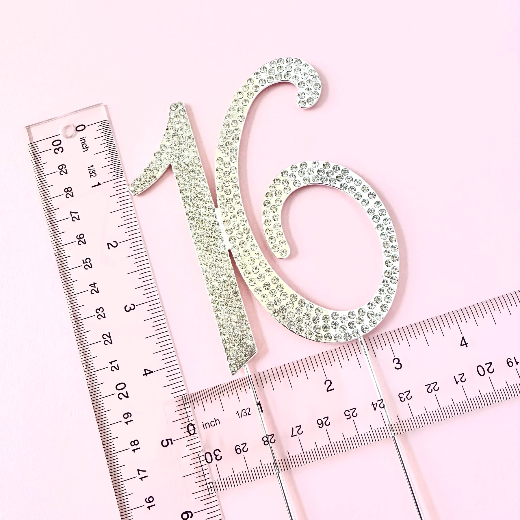 Silver - Sweet 16 Birthday Cake Topper