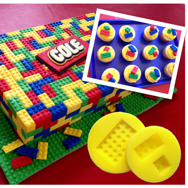 Flat + Chunky Building Block Fondant Molds