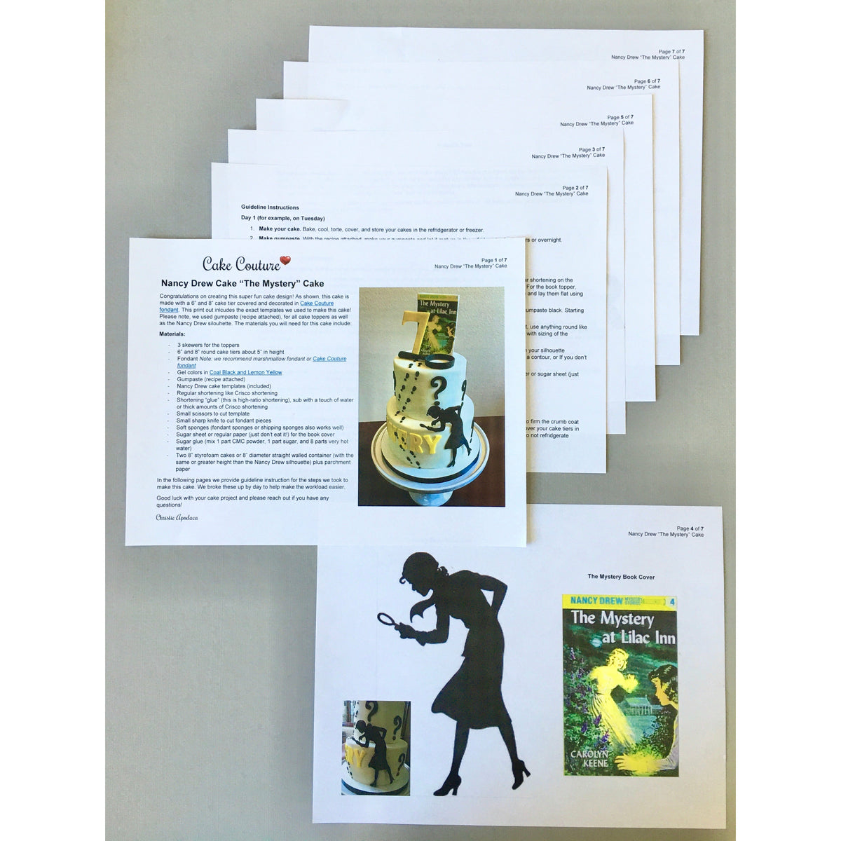 Book Cake Instructions and Template