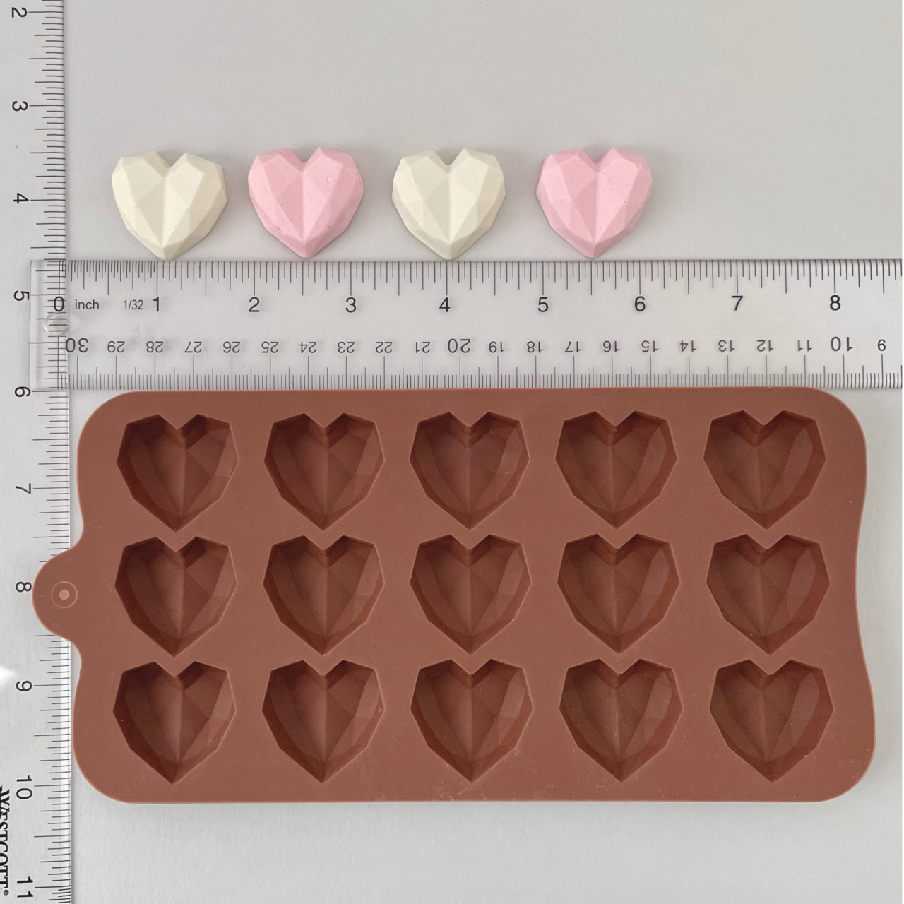 Mini Geometric Heart Mold - 15 Cavities
