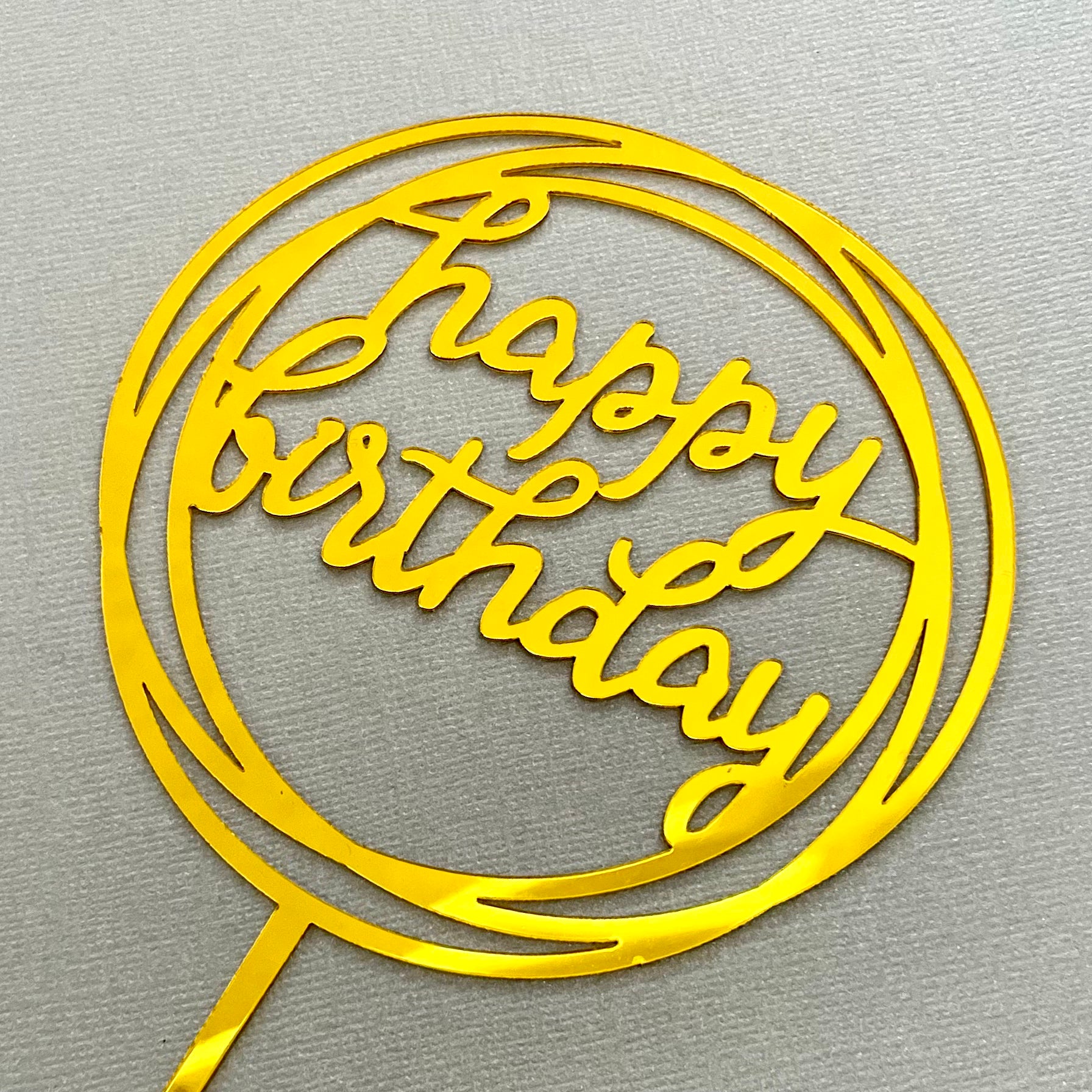Elegant Gold Happy Birthday Topper
