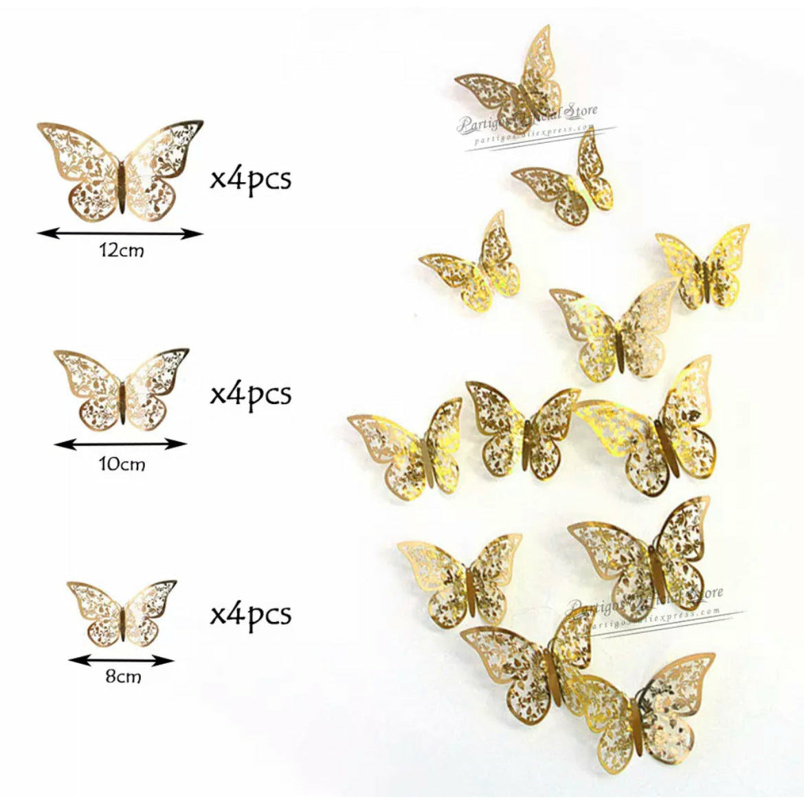 Pretty butterfly toppers - Packs of 12 include 3 sizes