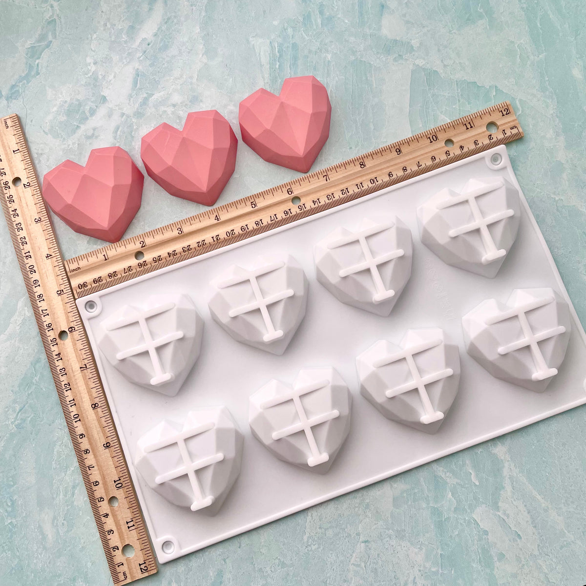 Geometric Heart Mold - 8 cavities